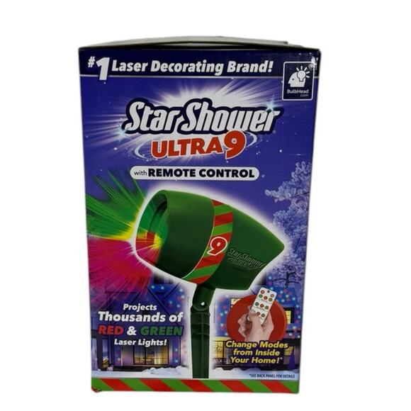 Star Shower Ultra 9 Remote Controlled Lazer Light Show Green and Red As Seen On - Picture 2 of 4